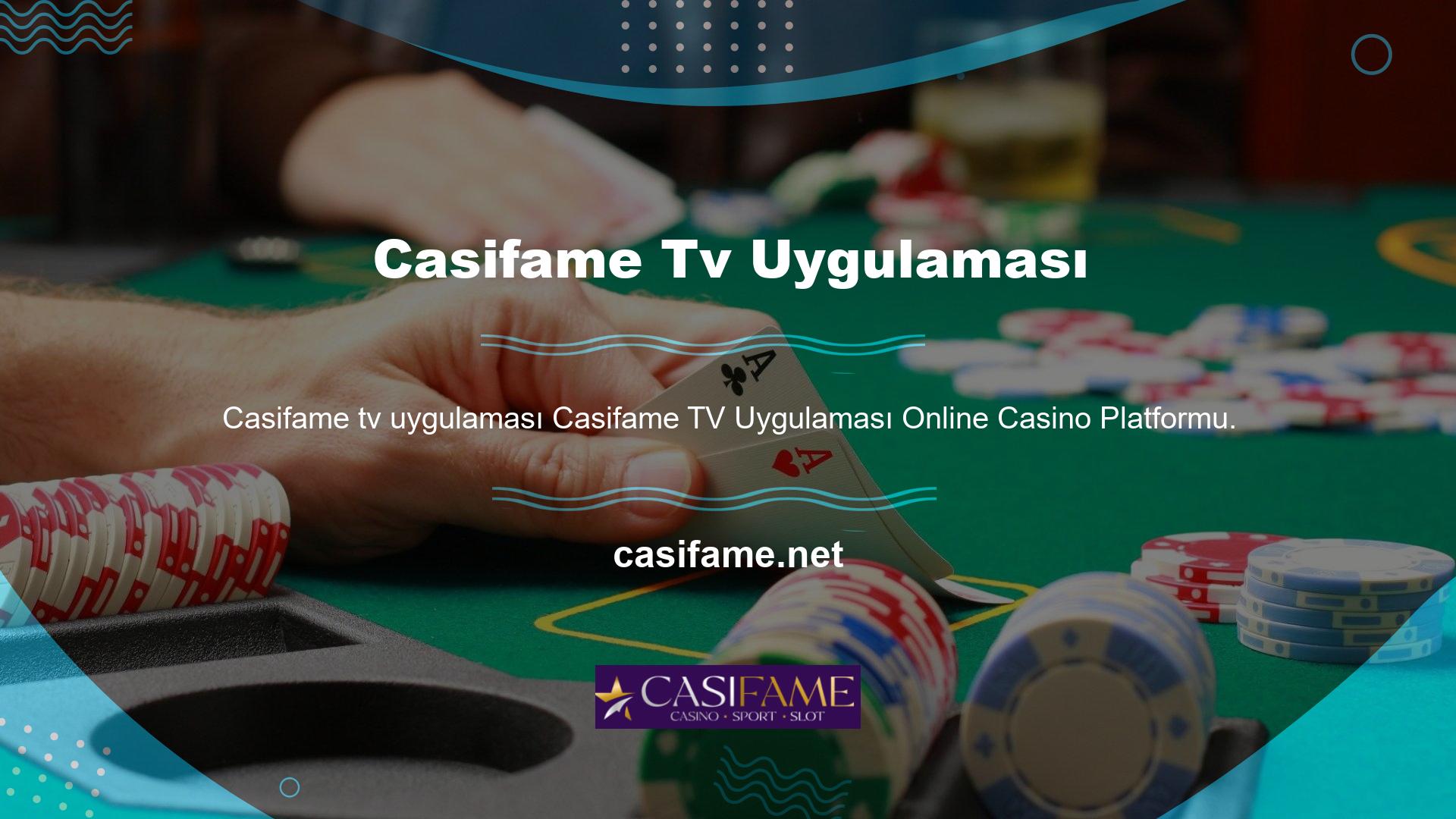 Casifame Giriş TV Uygulama TV Servis Kanalı Casifame TV Uygulaması Online Casino Platformu Aramak ve çok para harcamak zorunda kalmadan oyunu izleyebilirsiniz