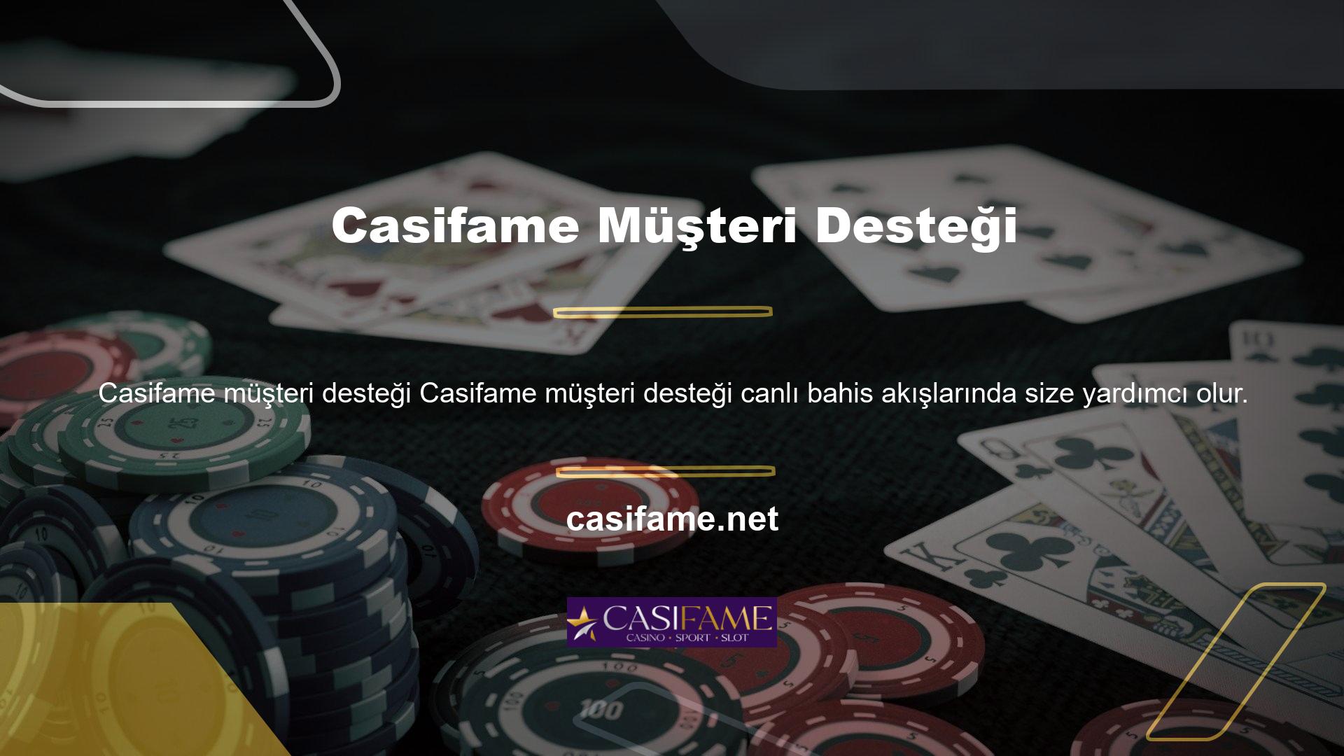 Casifame müşteri desteği ile canlı bahis akışlarına kolayca erişebilirsiniz